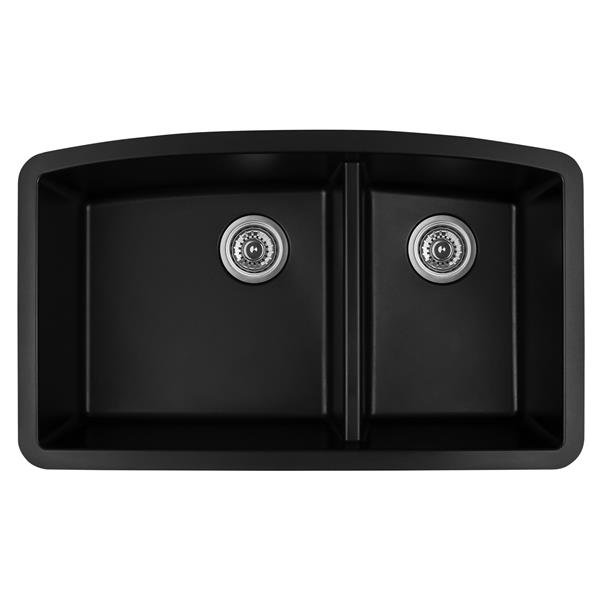 Karran 32.5-in Black Quartz 1.5 Kitchen Sink