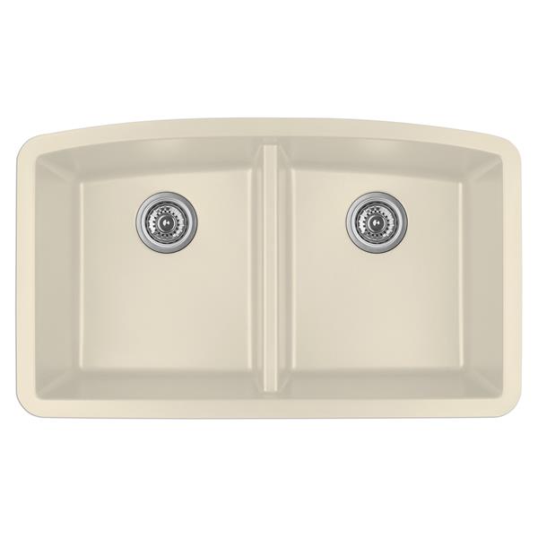 Karran Bisque Quartz 32.5-in Double Kitchen Sink