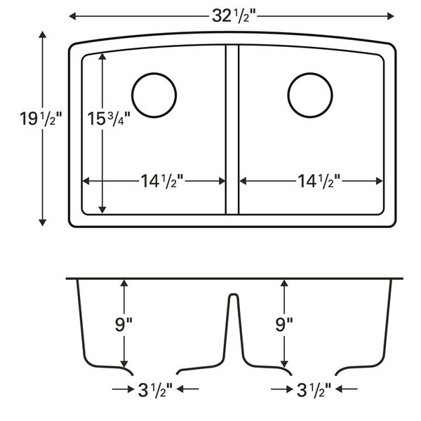 Karran Brown Quartz 32.5-in Double Kitchen Sink