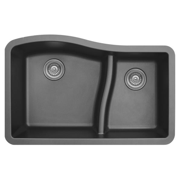 Karran 32-in Gray Quartz 1.5 Kitchen Sink