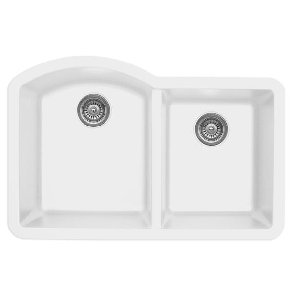 Karran 32-in White Quartz 1.5 Kitchen Sink