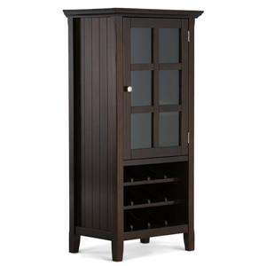 Simpli Home Acadian High Storage Wine Rack - 24-in x 17-in x 50-in - Brown