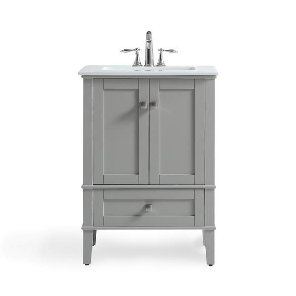 Simpli Home Chelsea 24 In Gray Bathroom Vanity With Marble Top Hhv029gr 24 Rona