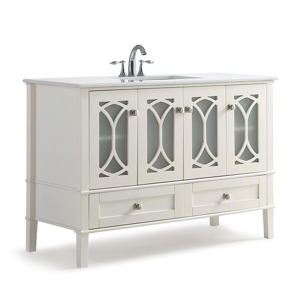 Simpli Home Paige 48 In Off White Vanity With Sink Axcvpaw 48 Rona