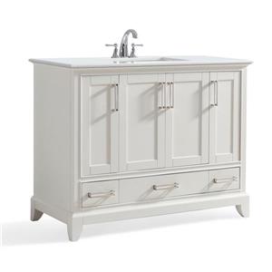 Meuble-lavabo Elise, marbre quartz blanc, 42