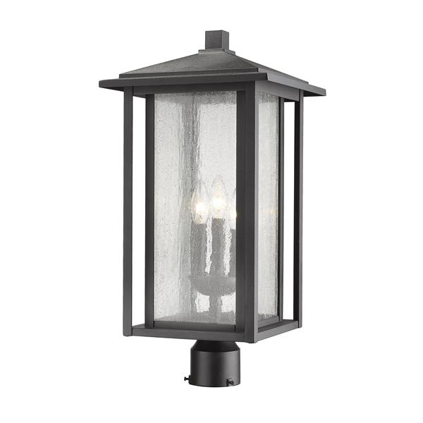 Luminaire extérieur pour poteau Aspen, 3 lumières, Noir