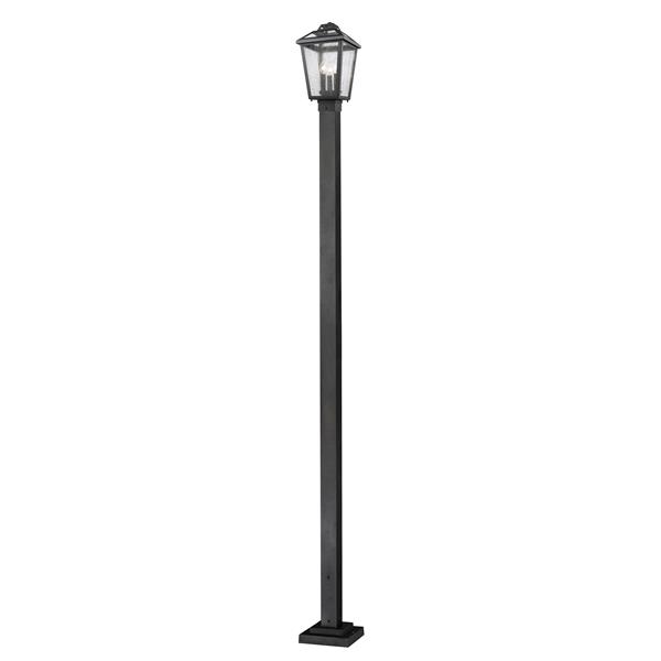 Z-Lite Bayland 3 Light Outdoor Post Light - Black - 9.25-in x 111-in