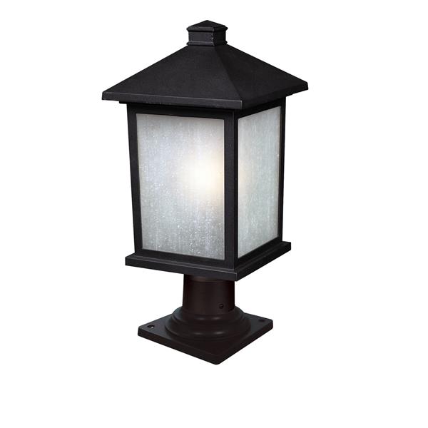 Z-Lite Holbrook Outdoor Post Mount Light - Black - 9.5-in x 20.25-in