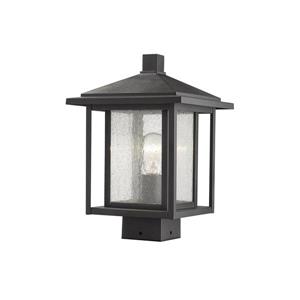 Z-Lite Aspen 1 Light Outdoor Post Mount Fixture - Black - 9-in x 13.27-in