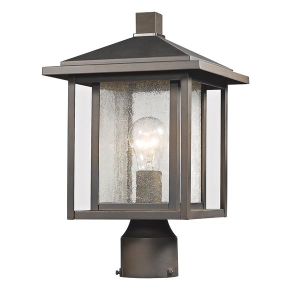 Z-Lite Aspen Outdoor Post Mount Fixture - Bronze - 9-in x 14.75-in