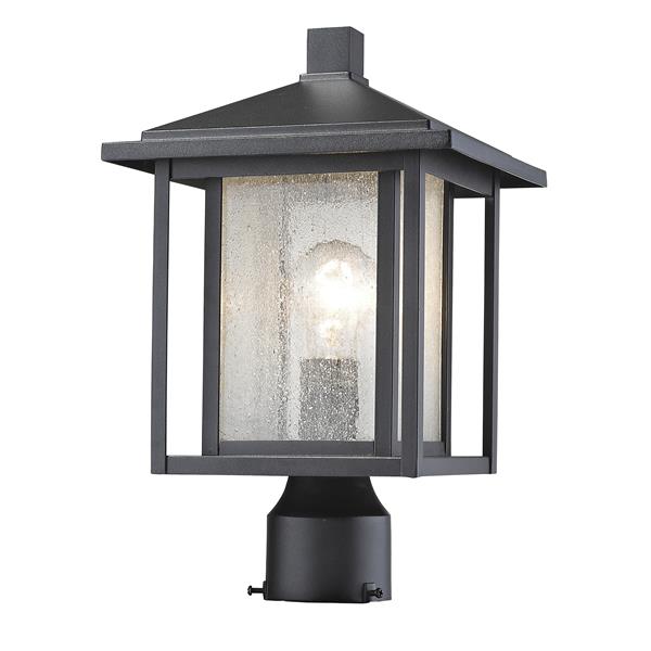 Z-Lite Aspen 1 Light Outdoor Post Mount Fixture - Black - 9-in x 14.75-in