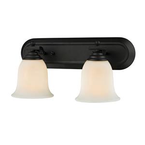 Z-Lite Lagoon 7-in x 18-in Matte Black 2-light Vanity Light