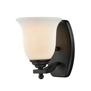 Luminaire pour vanité, 1 lumière, noir mat