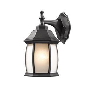 Z-Lite Waterdown 11.75-in Black Seeded Outdoor Wall Sconce