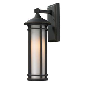 Z-Lite Woodland 16.62-in Small Oil Rubbed Bronze Cylinder Outdoor Wall Sconce
