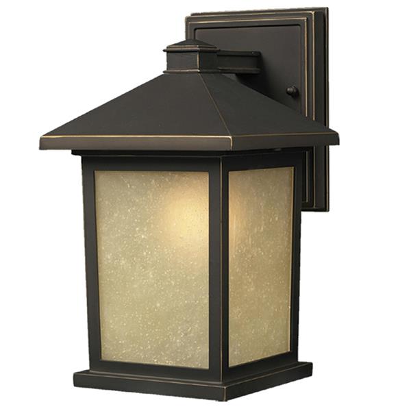 Z-Lite Holbrook 15.75-in Oil Rubbed Bronze Frosted Glass Outdoor Wall Sconce