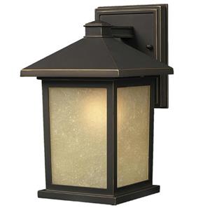 Z-Lite Holbrook 15.75-in Oil Rubbed Bronze Frosted Glass Outdoor Wall Sconce