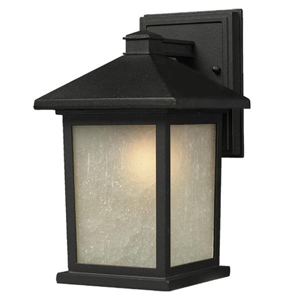 Z-Lite Holbrook 15.75-in Black White Glass Outdoor Wall Sconce