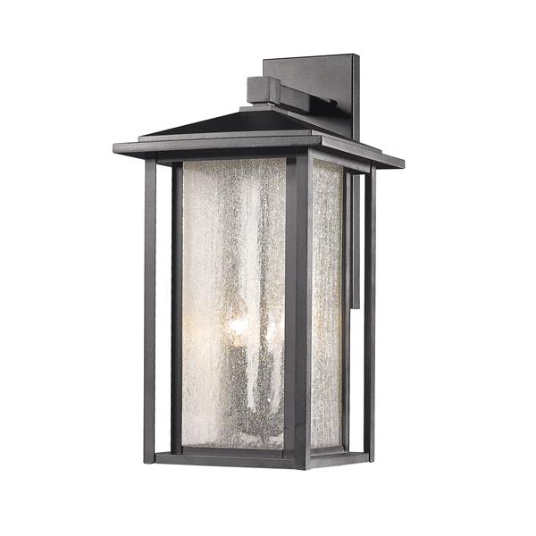 Z-Lite Aspen 21.13-in x 12-in Black Coastal Outdoor Wall Sconce