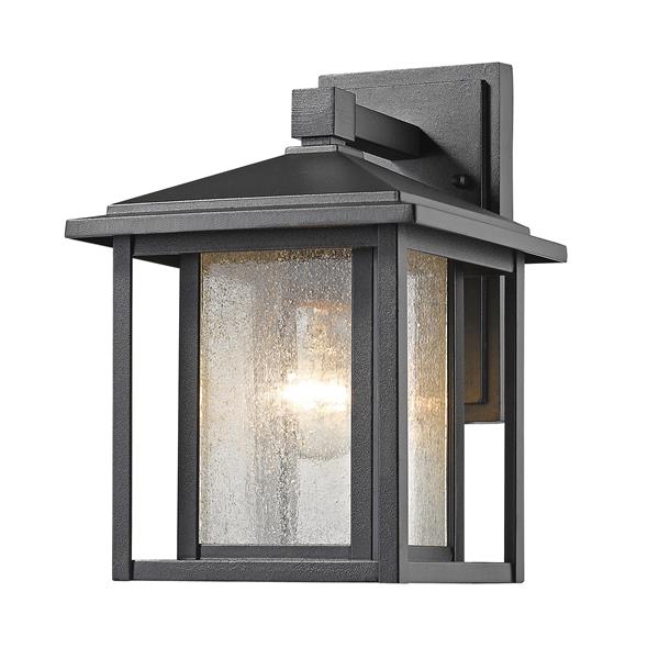 Z-Lite Aspen 10.88-in x 8.50-in Black Outdoor Wall Light