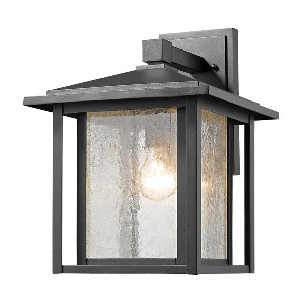 Z-Lite Aspen 12-in x 10-in Black Outdoor Wall Light