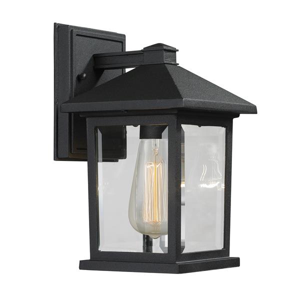 Z-Lite Portland 10.25-in Black Outdoor Wall Light