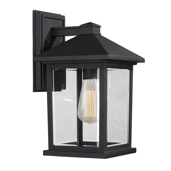 Z-Lite Portland 14-in Black Outdoor Wall Light