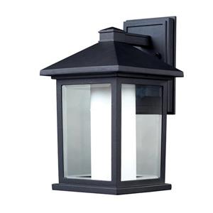 Z-Lite Mesa 15.75-in x 9.50-in Black Outdoor Wall Light