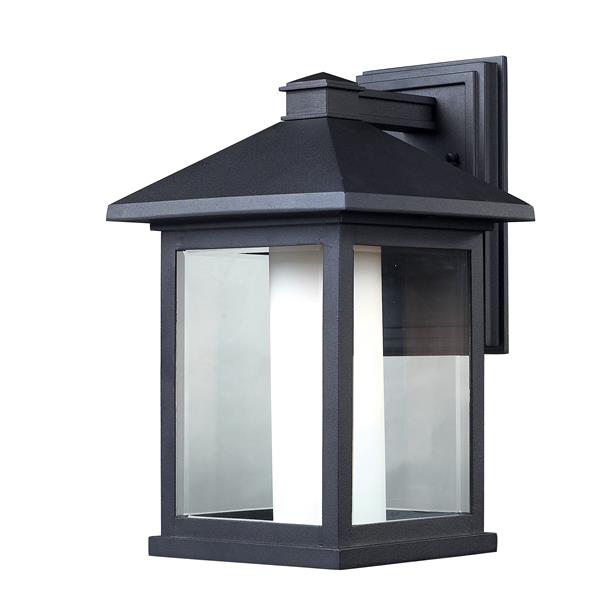 Z-Lite Mesa 15.75-in x 9.50-in Black Outdoor Wall Light