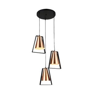 Suspension Coppello - Finition cuivre avec accent en cuir