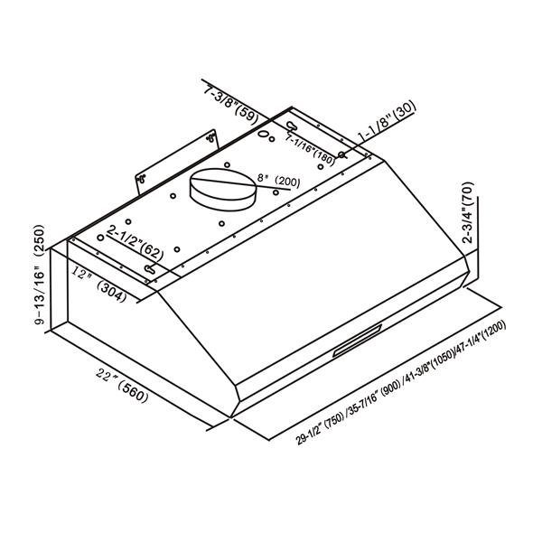 Maxair Undermount Hood - 700 CFM - Stainless Steel - 36-in