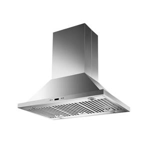 Hotte de cuisine en verre, 720 pcm, acier inoxydable, 36''