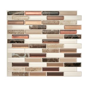 Smart Tiles Milenza Taddio  10.2in x 9in  4PK  Peel and Stick Backsplash