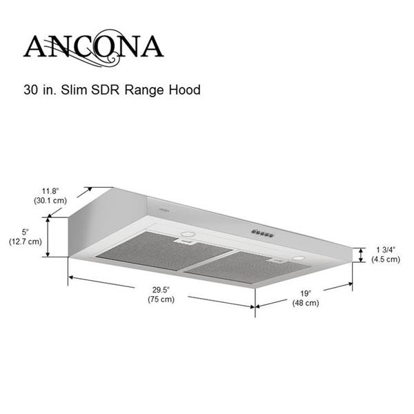 Ancona 30-in Undercabinet Range Hood (Stainless Steel)