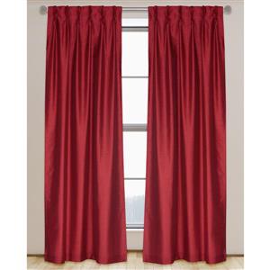 Faux Silk Pinch Pleat Hidden Tab Lined Curtains - 30x95''