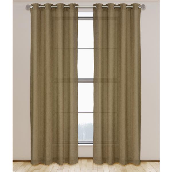 Lj Home Fashions Maestro Brown Linen Like Grommet Curtain Set 580 Rona Lj Home Fashions Maestro Brown Linen Like Grommet Curtain Set