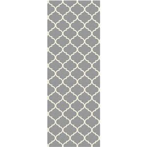 Ruggable 2-ft 6-in x 7-floor Moroccan Trellis Light Grey Area Rug