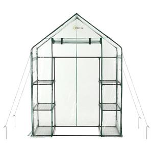 O-Grow Deluxe 56-in x 77-in Walk-In 3-Tier 6-Shelf Galvanized Steel Greenhouse