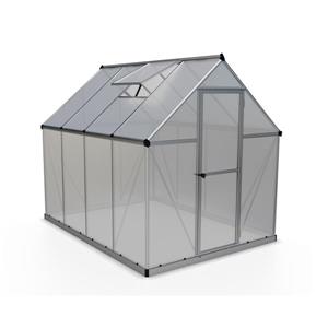 Canopia by Palram Mythos 6-ft x 8-ft Silver Aluminum Polycarbonate Greenhouse