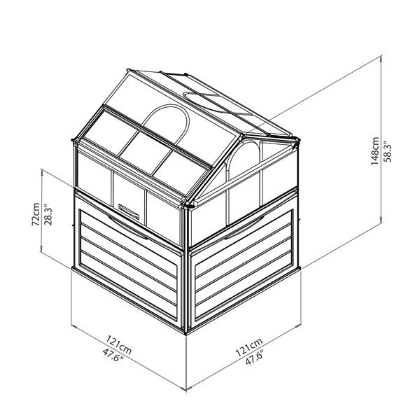 Canopia by Palram Silver Aluminum Polycarbonate Plant Inn