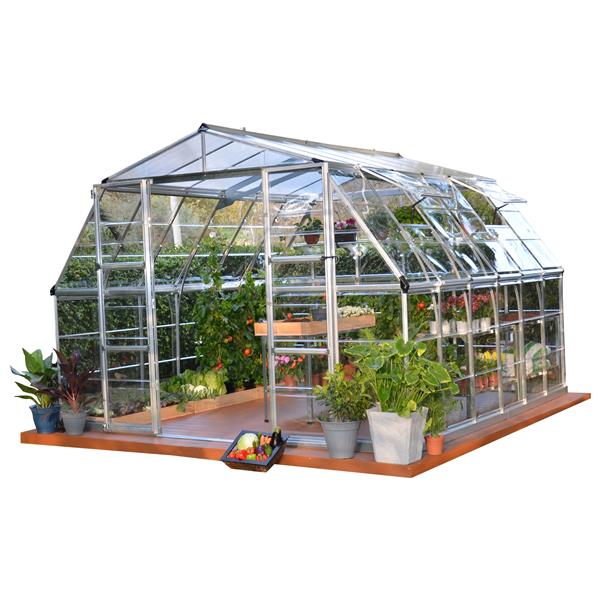 Canopia by Palram Americana 12-ft x 12-ft Silver Aluminum Polycarbonate Greenhouse