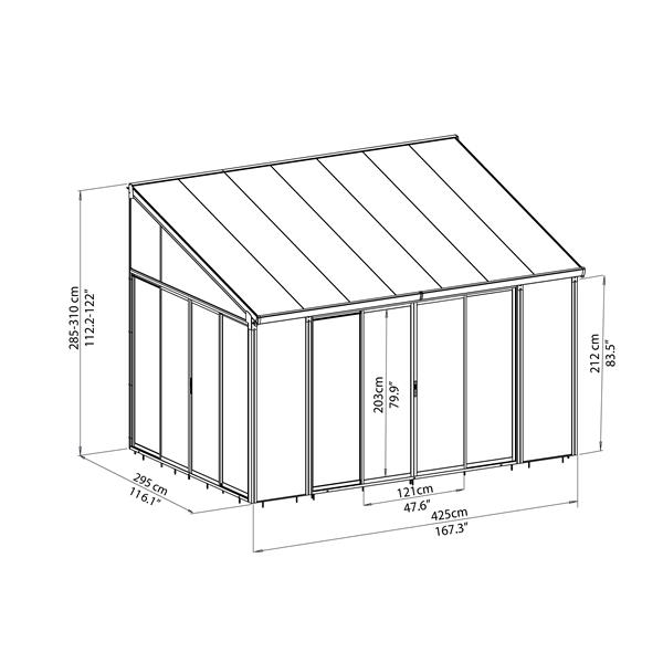 Solarium blanc San Remo de 10 pi x 14 pi par Canopia by Palram