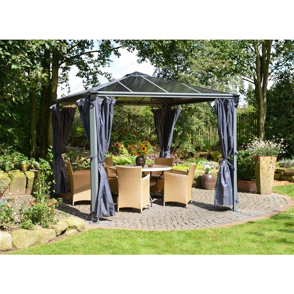 Palram Grey Metal Palerma Gazebo Curtains 703319 Rona
