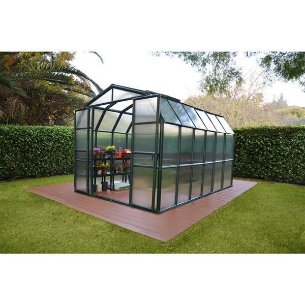 Rion Prestige Green 8-ft x 12-ft Polycarbonate Plastic Greenhouse