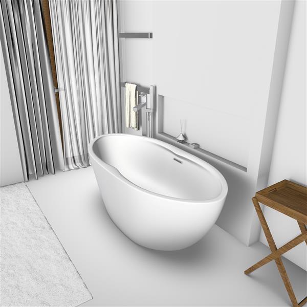 Jade Bath Gemma 67-in Matte White Freestanding Tub