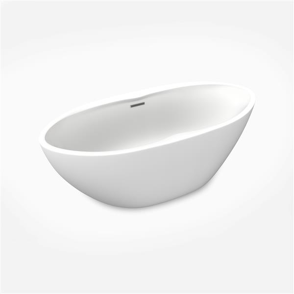 Jade Bath Gemma 67-in Matte White Freestanding Tub