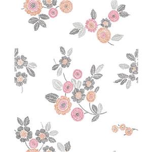 A-Street Prints Pink Malaga Floral Wallpaper 20.5-in