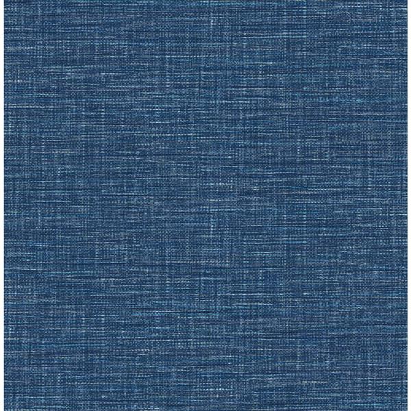 A-Street Prints Denim Grasscloth Non-Woven Paste The Wall Exhale Faux Wallpaper