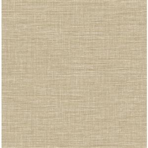 A-Street Prints Taupe Grasscloth Non-Woven Paste The Wall Exhale Faux Wallpaper