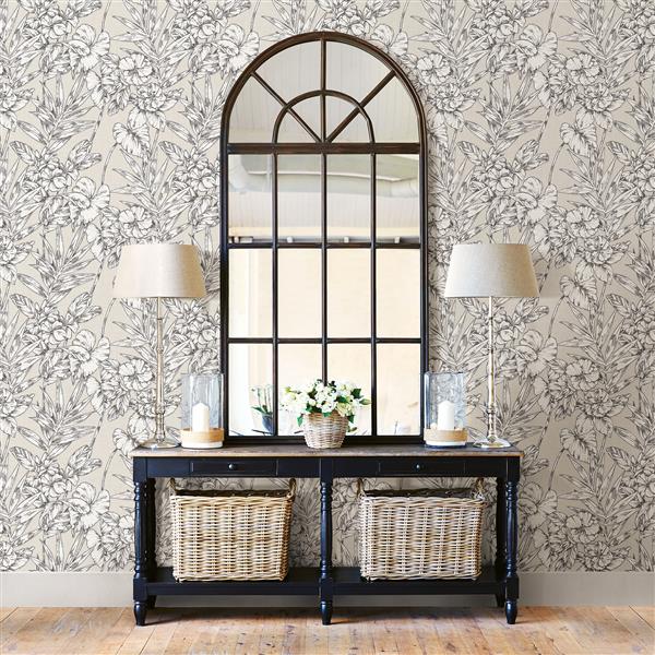 A Street Prints Beige Floral Non Woven Paste The Wall Fiji Floral